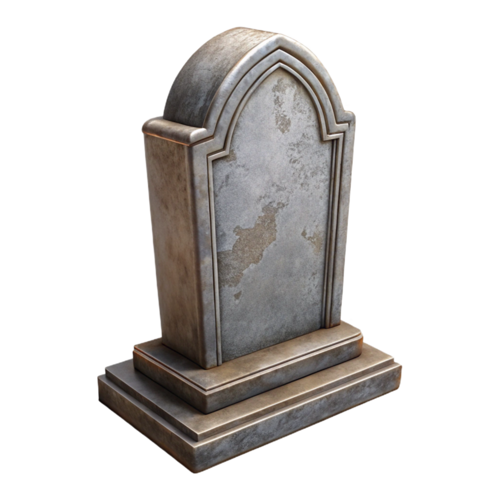 impressive rustic Weathered Tombstone Front View Transparent authentic png