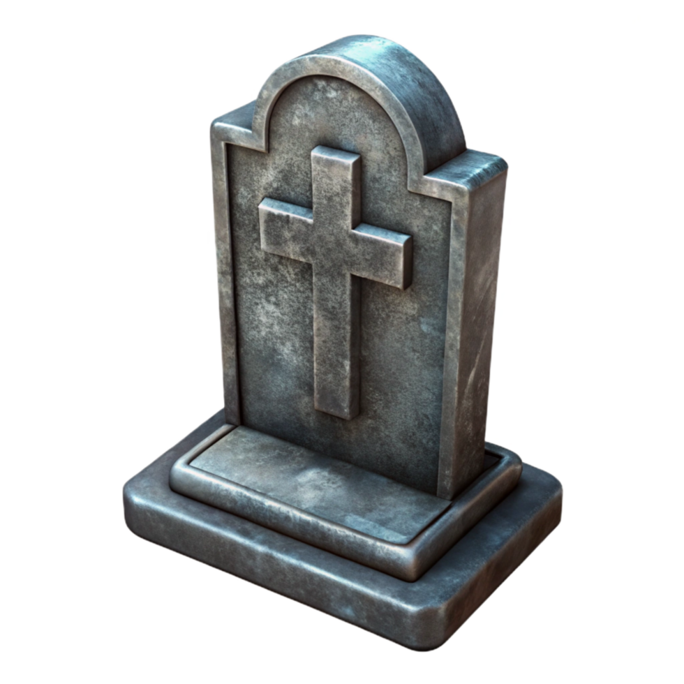 stunning classic Weathered Tombstone with Cross Transparent high resolution png