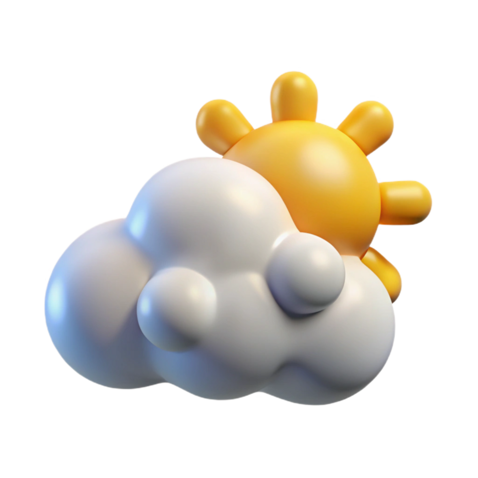magnificent contemporary Weather Forecast Icon Sunny with Clouds Transparent Background detailed png