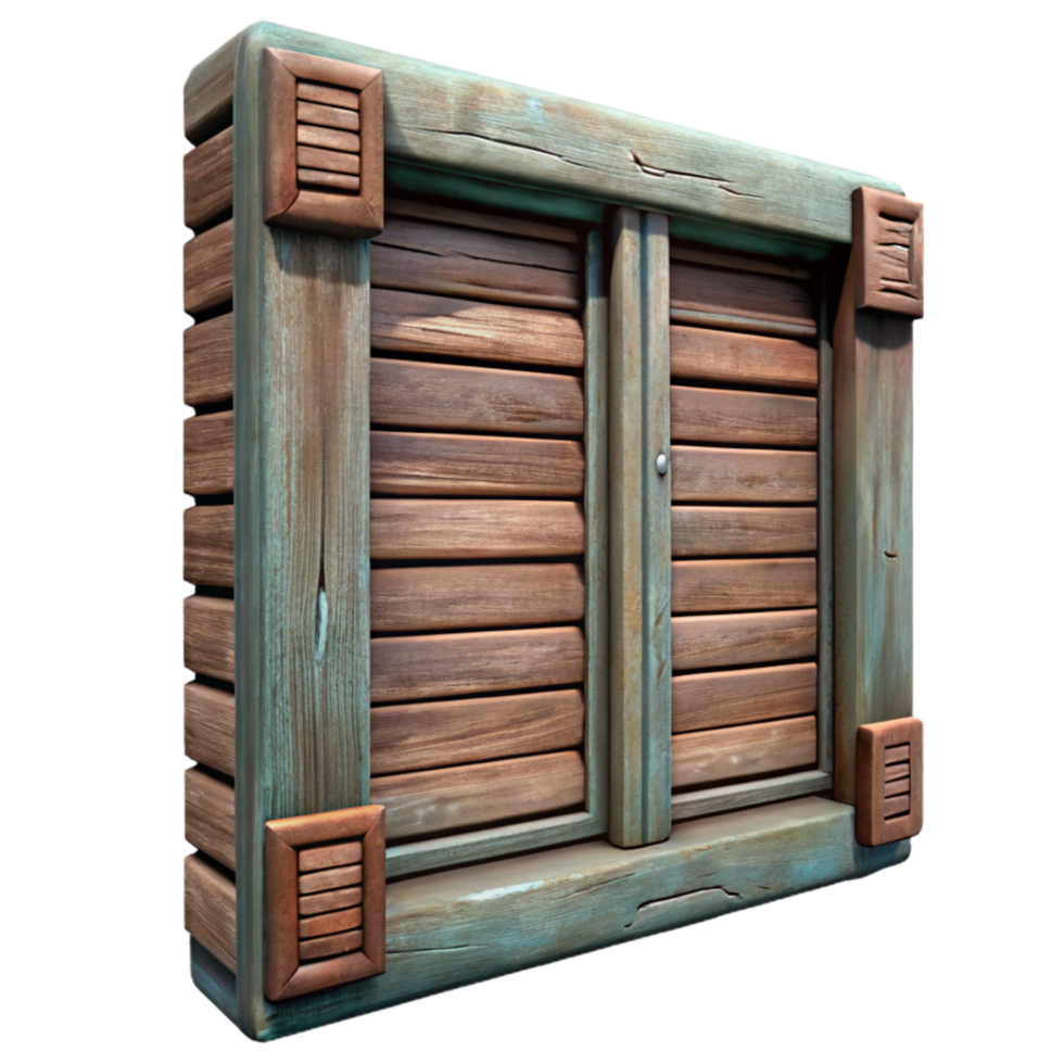impressive minimalist Weathered Wooden Shutter Detail Isolated genuine png