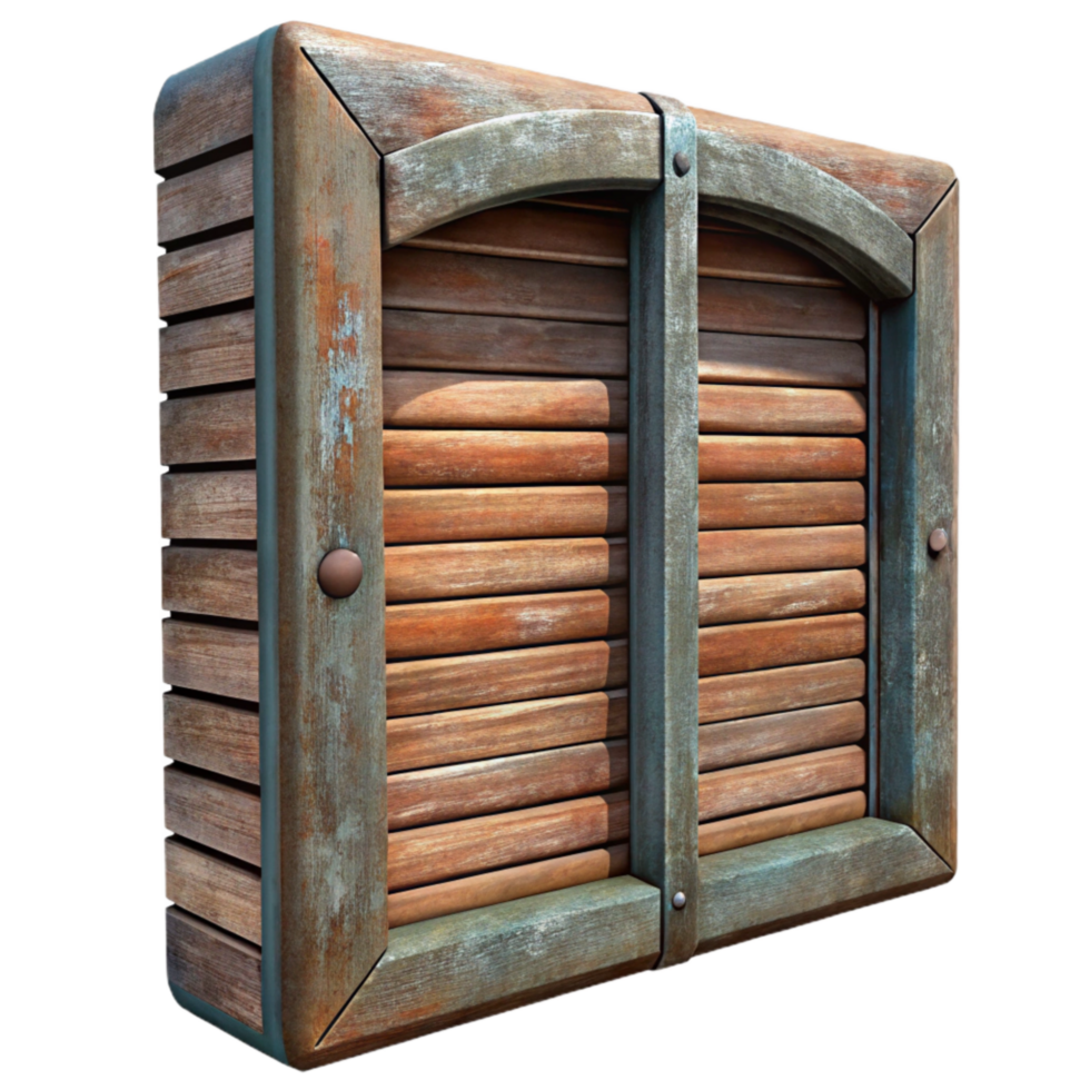 impressive classic Weathered Wooden Shutter Detail Isolated exclusive png