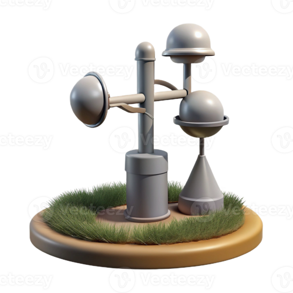 elegant creative Weather Station in Field Side View Isolated png