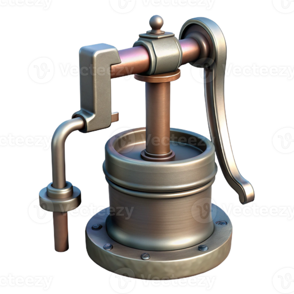 wonderful artistic Well Pump Handle Isolated with Metal original png