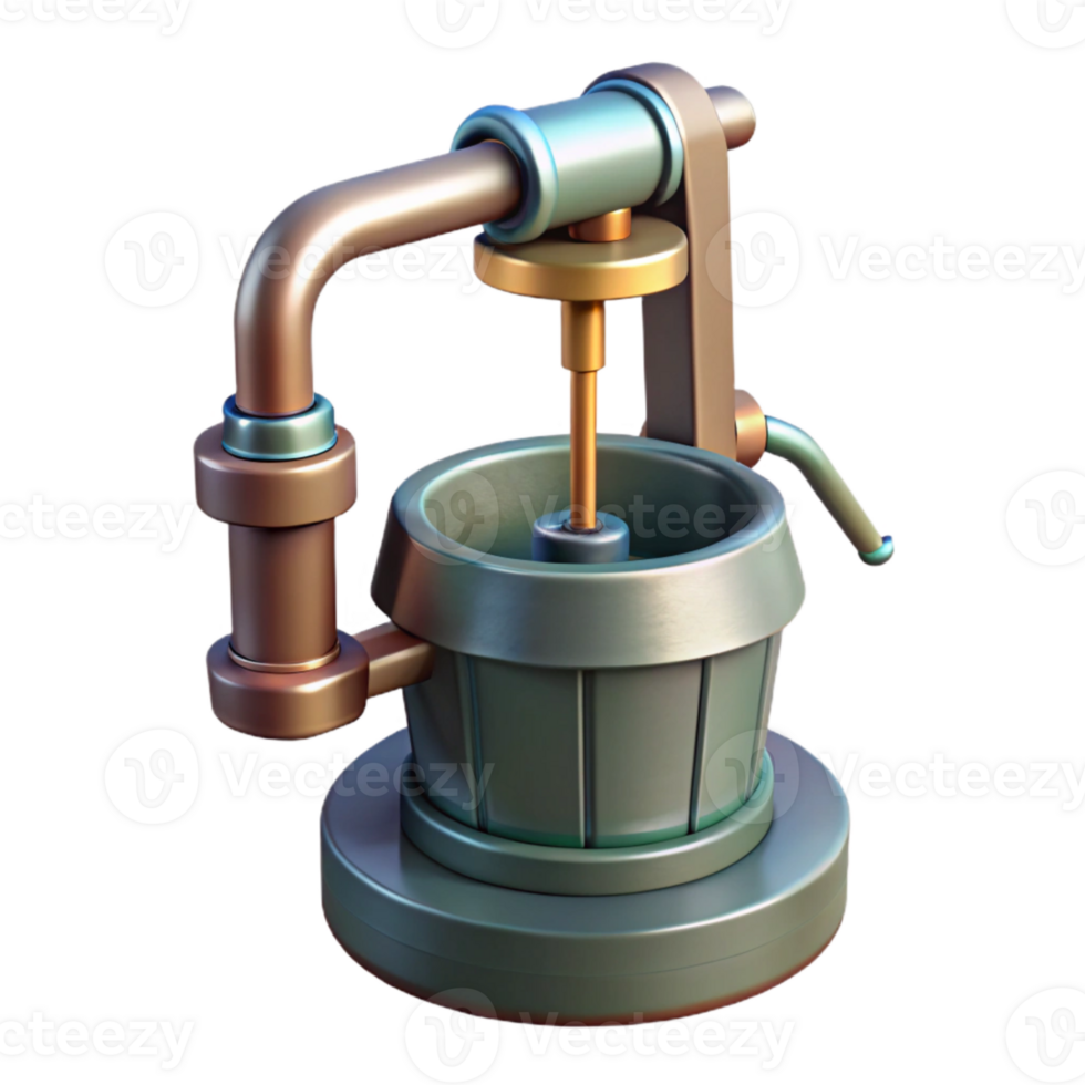 extraordinary abstract Well Pump Cutout with Metal Handle detailed png