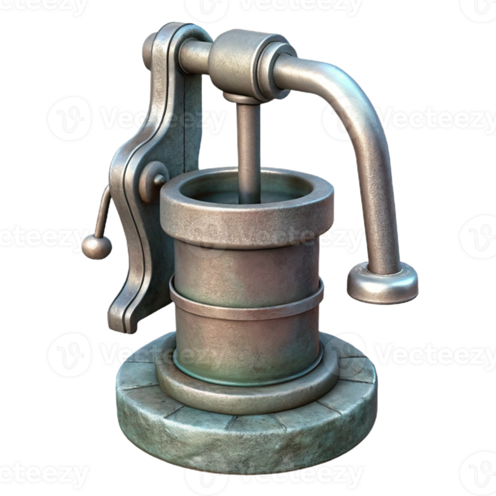 impressive traditional Well Pump Handle Isolated with Metal high quality png
