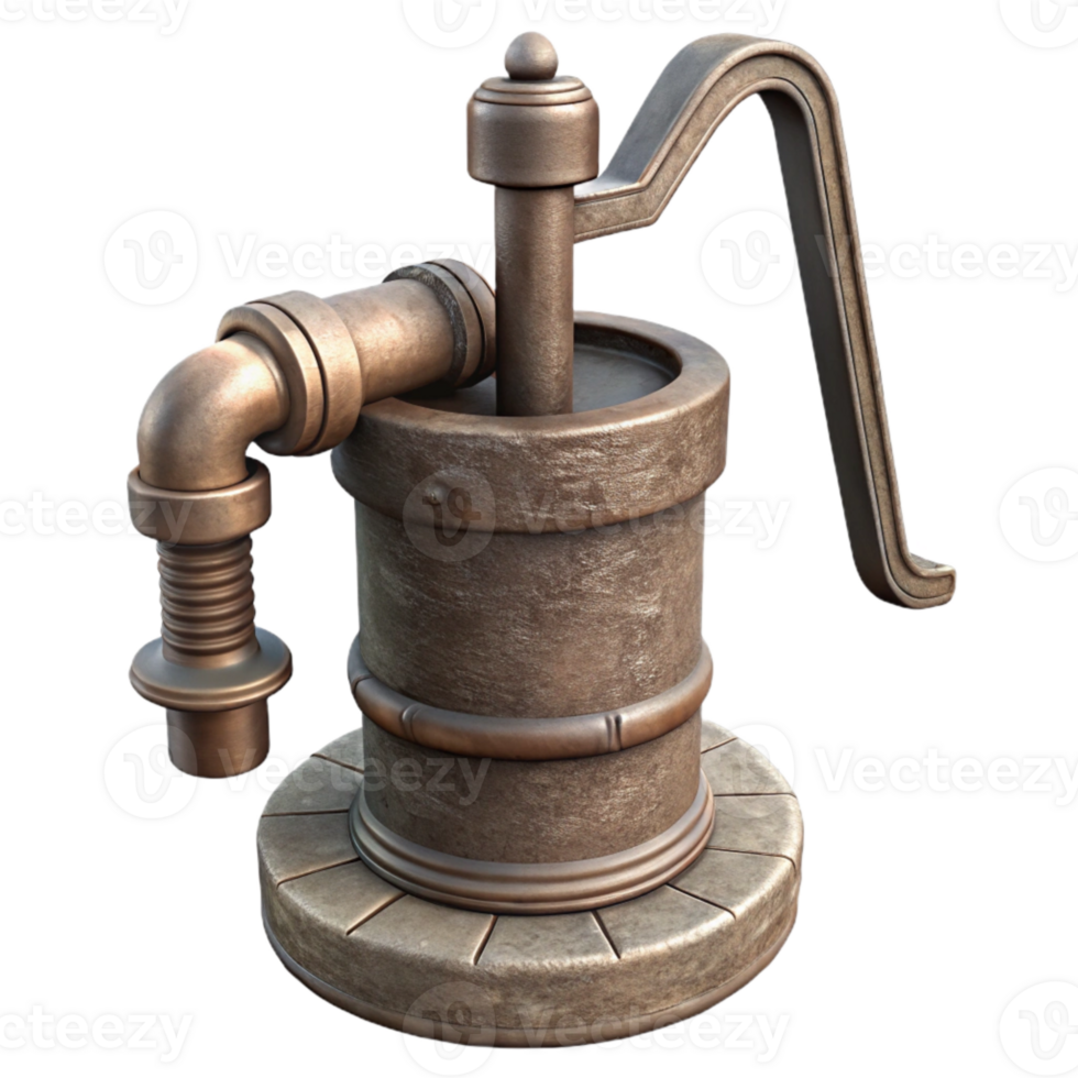 elegant creative Well Pump Handle Isolated with Metal png
