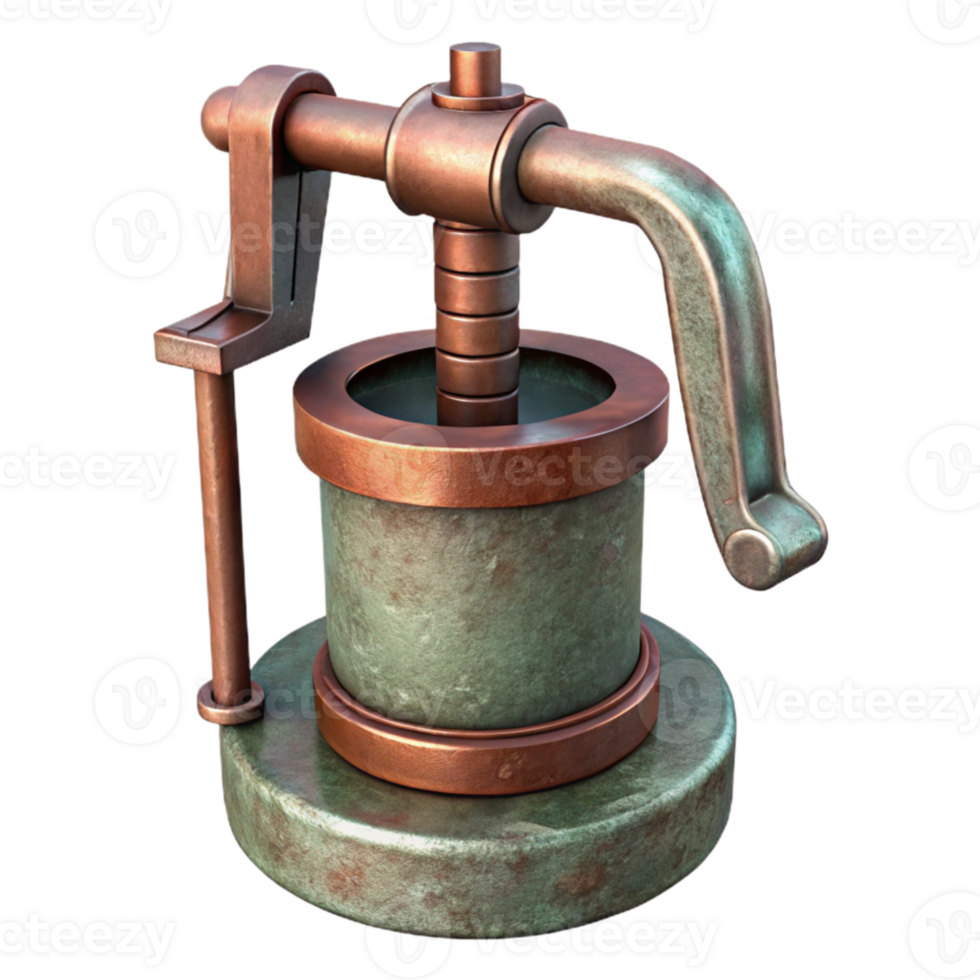 elegant traditional Well Pump Handle Isolated with Metal authentic png