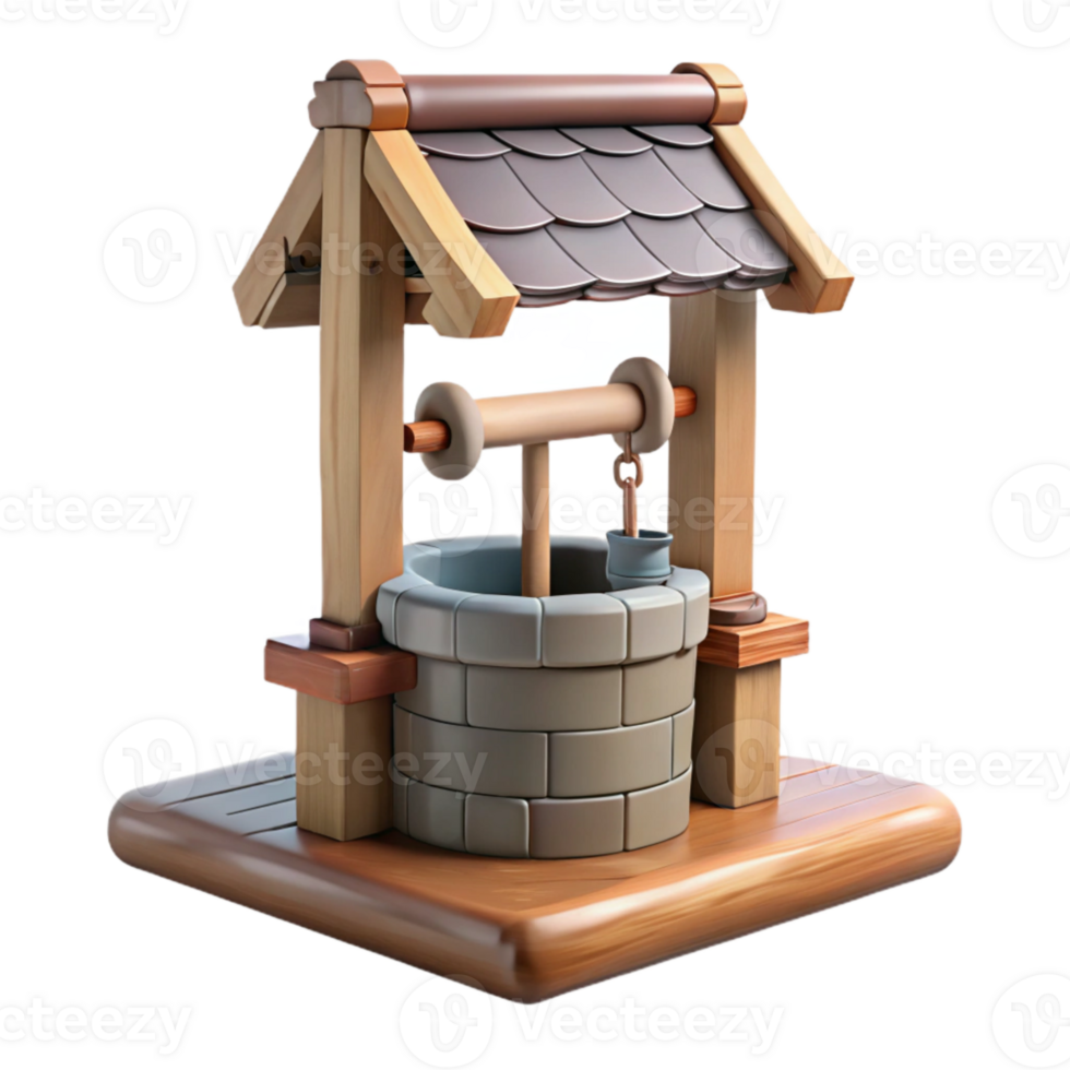 impressive artistic Well Pump Isolated with Wooden Base png