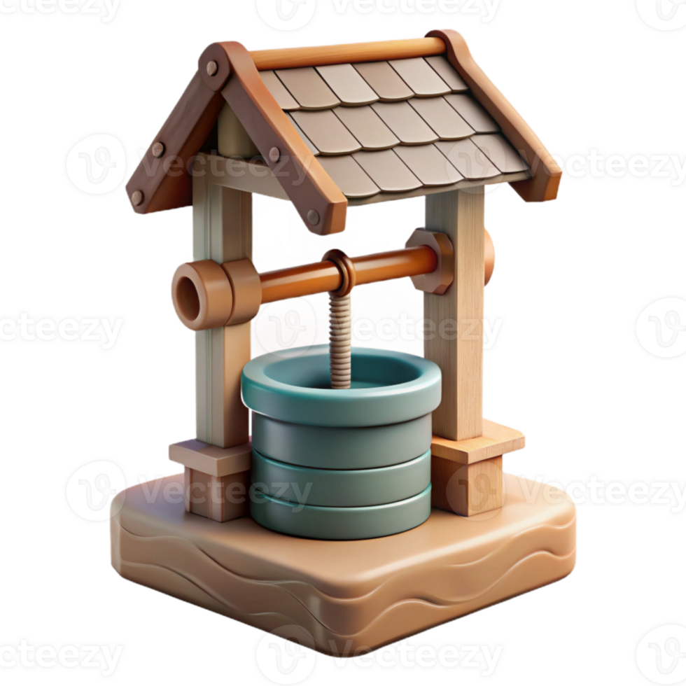 extraordinary abstract Well Pump Isolated with Wooden Base professional png