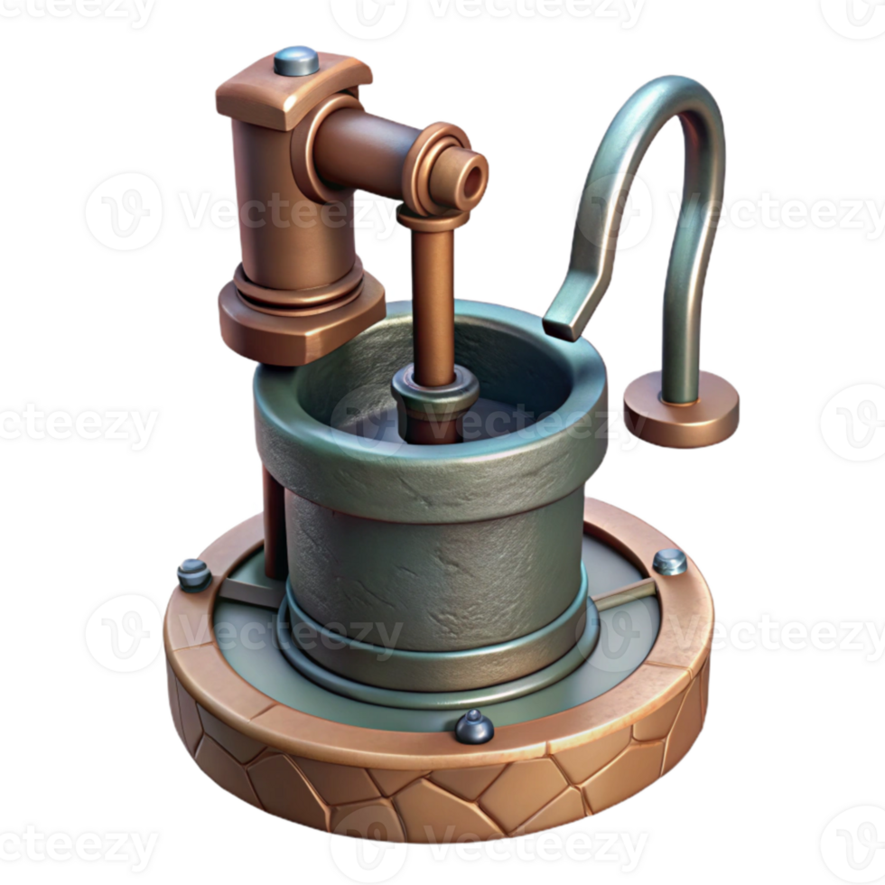 beautiful modern Well Pump Cutout with Metal Handle high resolution png