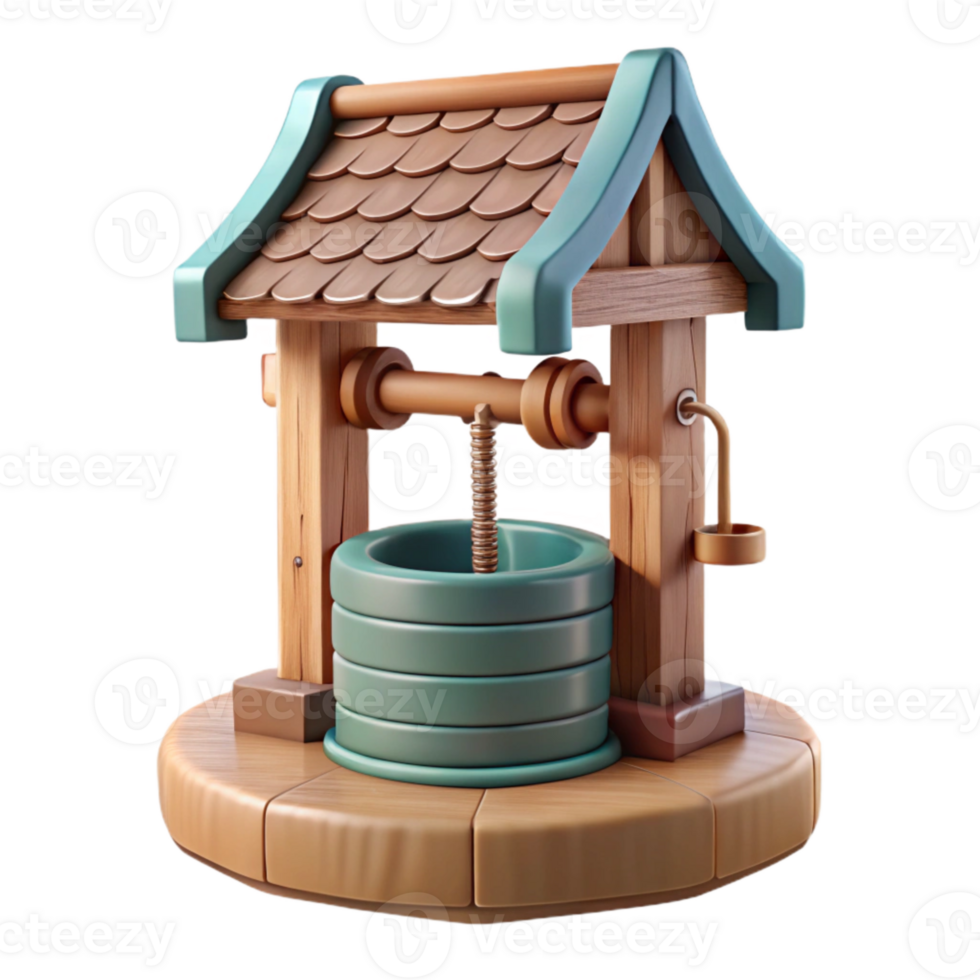 wonderful traditional Well Pump Isolated with Wooden Base png