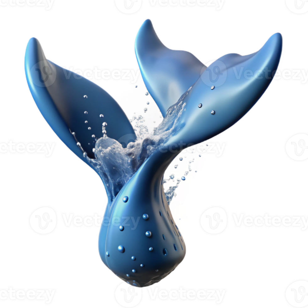 magnificent vintage Whale Tail Fin Splashing Water Transparent Cutout detailed png