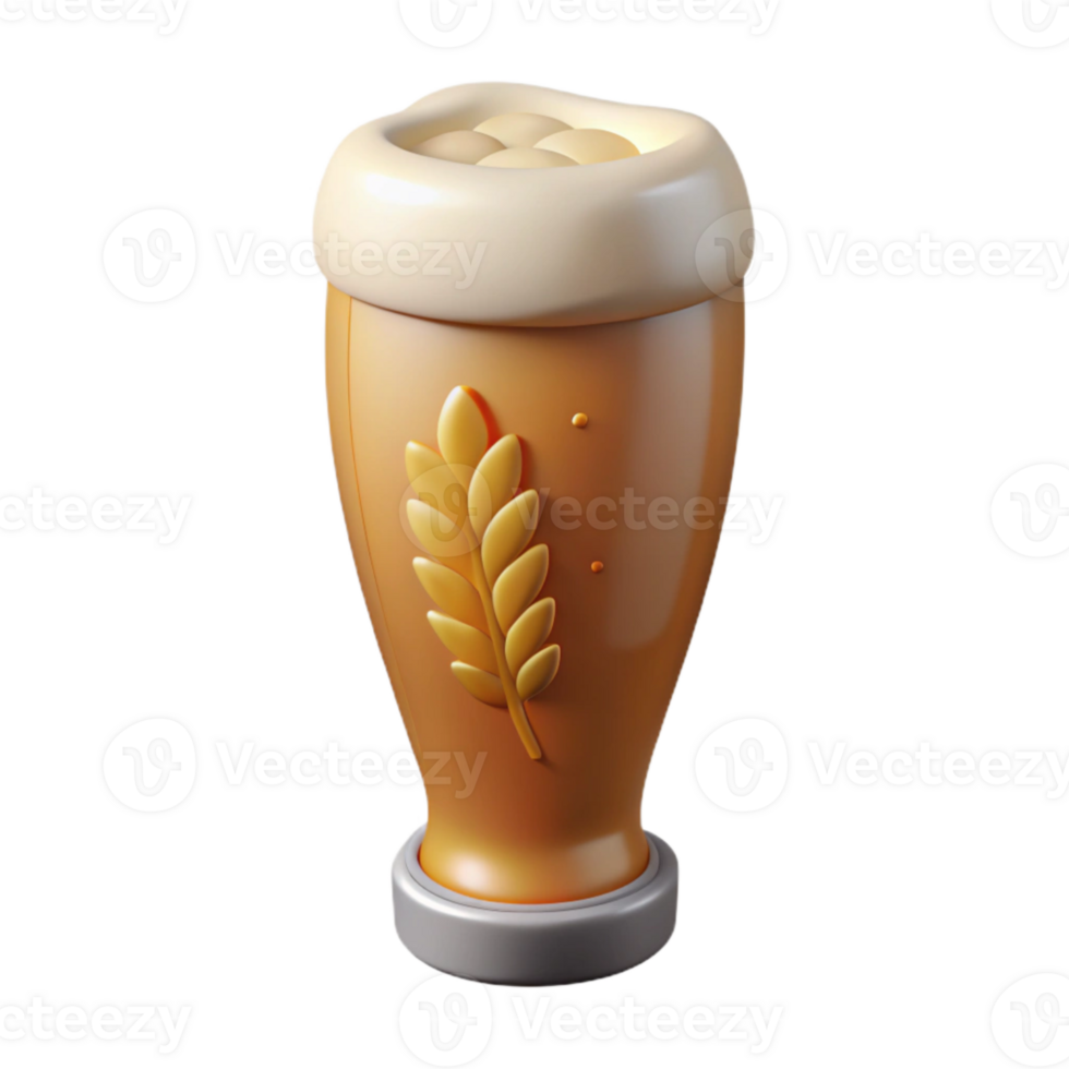 serene vintage Wheat Beer in Tall Glass Isolated on Transparent Background genuine png