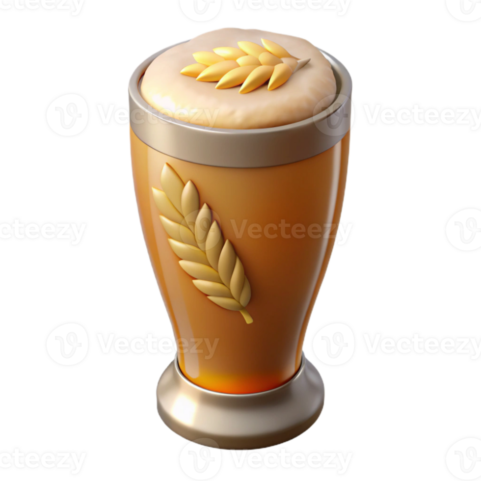 dramatic abstract Wheat Beer in Tall Glass Isolated on Transparent Background exclusive png