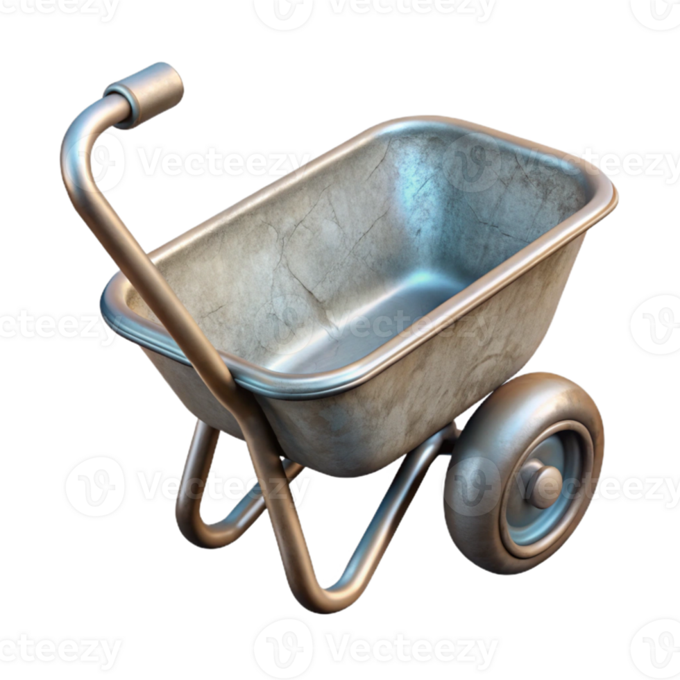 impressive minimalist Wheelbarrow Isolated Metal Frame high resolution png