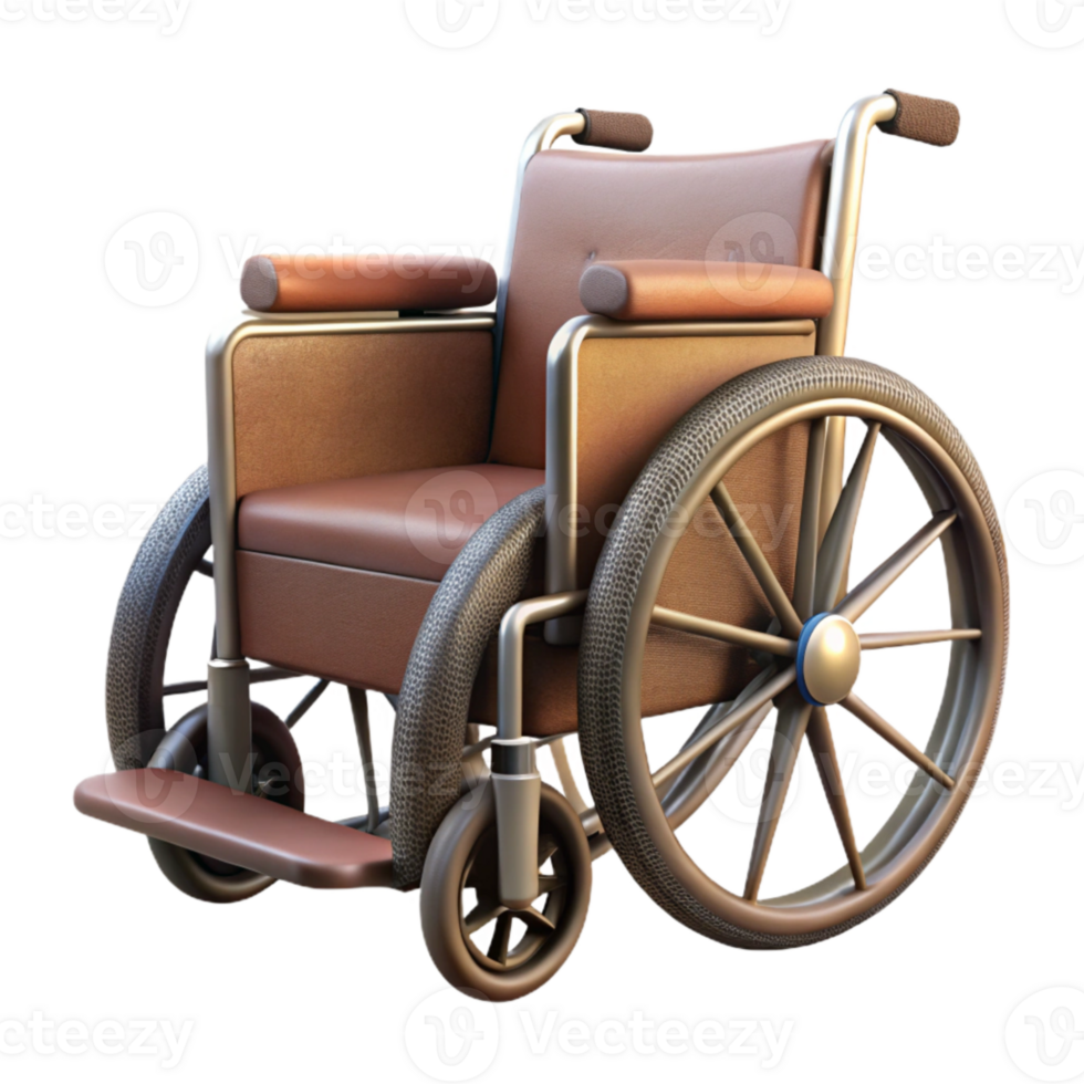 elegant rustic Wheelchair Side View Accessible Design Isolated detailed png