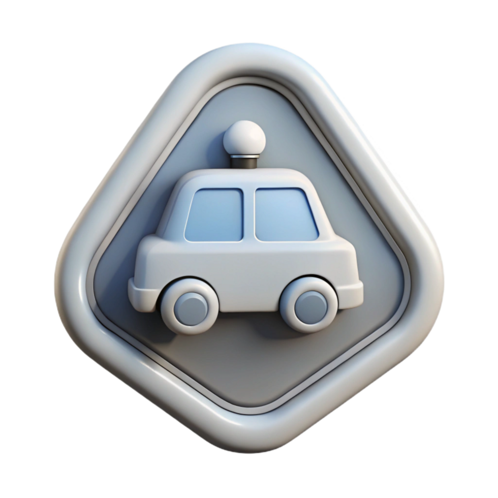 wonderful minimalist White Autonomous Vehicle Zone Sign Transparent Background Cutout premium png