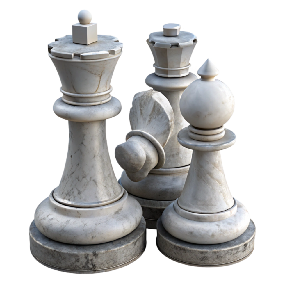 magnificent rustic White Chess Pieces Isolated on Transparent Background authentic png