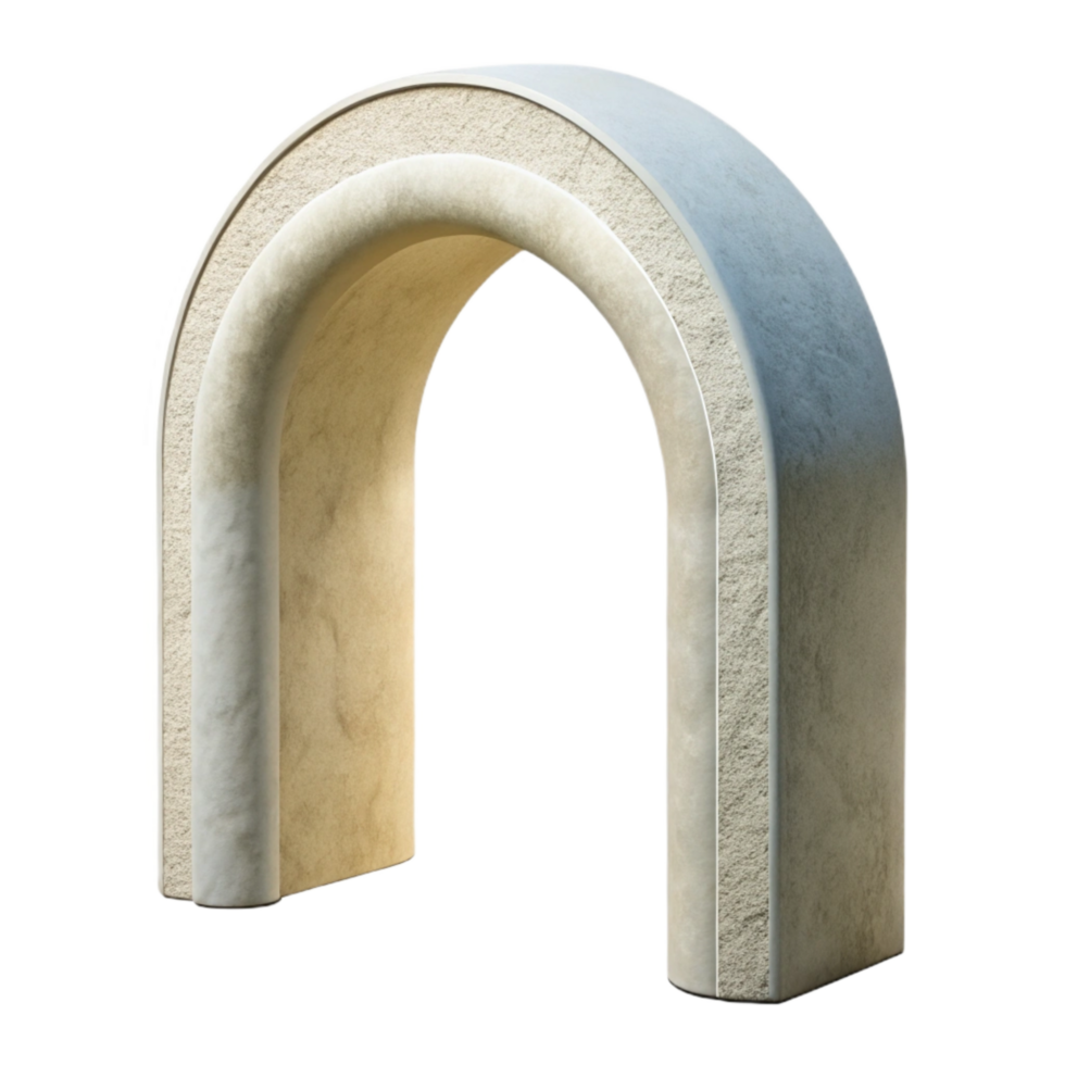 extraordinary vintage White Concrete Arch Isolated with Soft Lighting authentic png