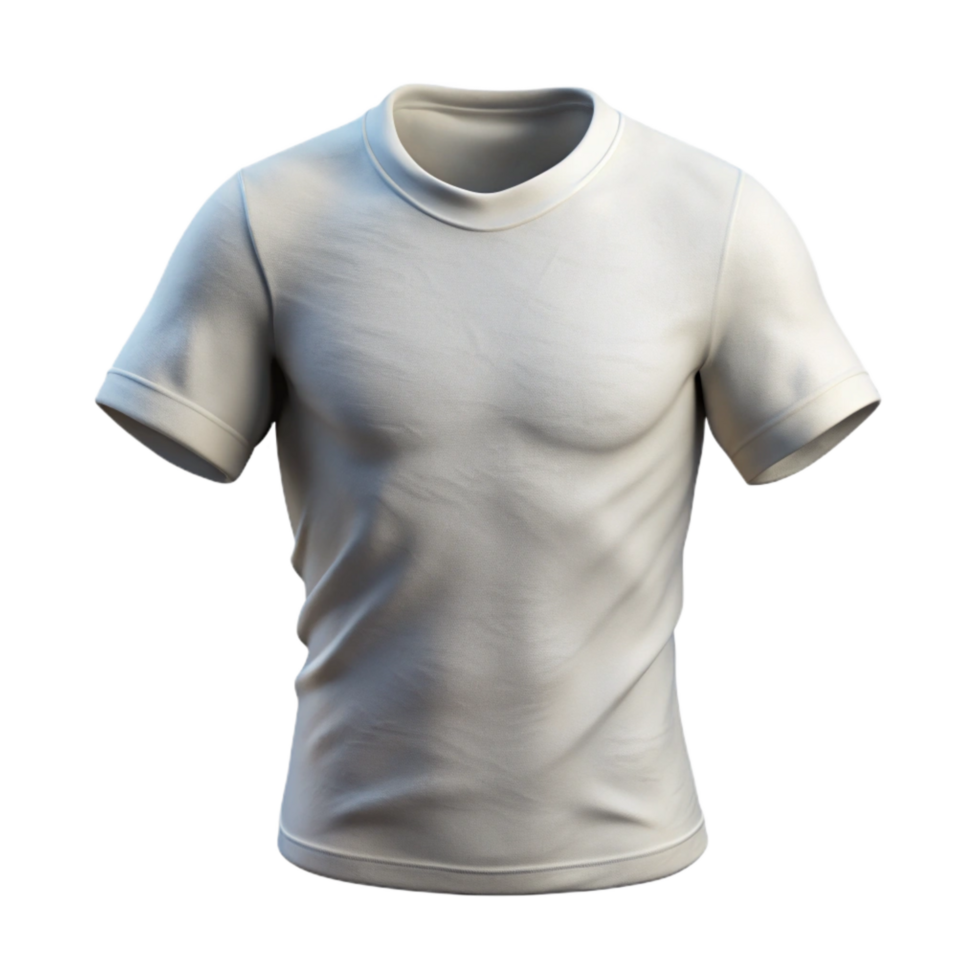 beautiful contemporary White Cotton T Shirt Front View Cutout Transparent Background high quality png