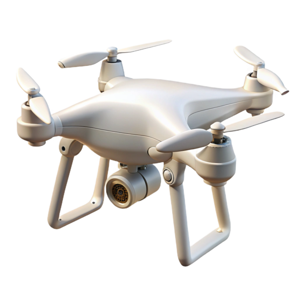dramatic minimalist White Drone in Flight Isolated professional png