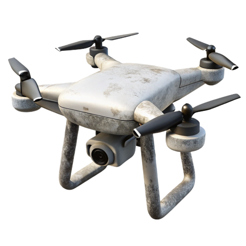vibrant contemporary White Drone with Black Propellers Isolated exclusive png