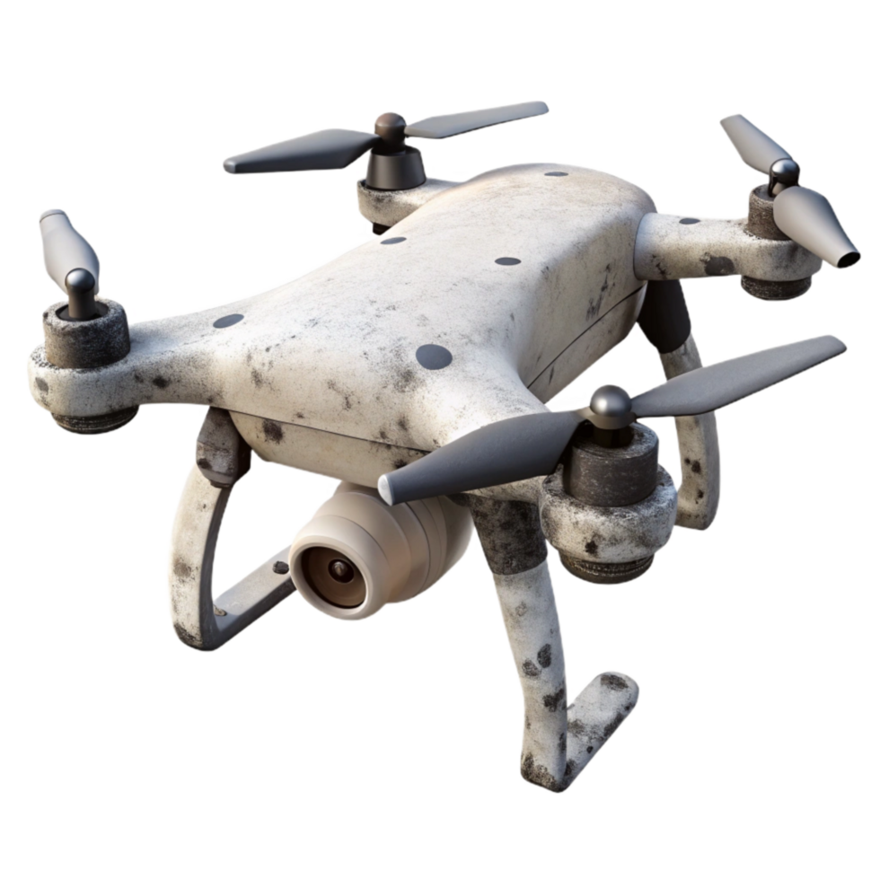 impressive creative White Drone with Black Propellers Isolated png