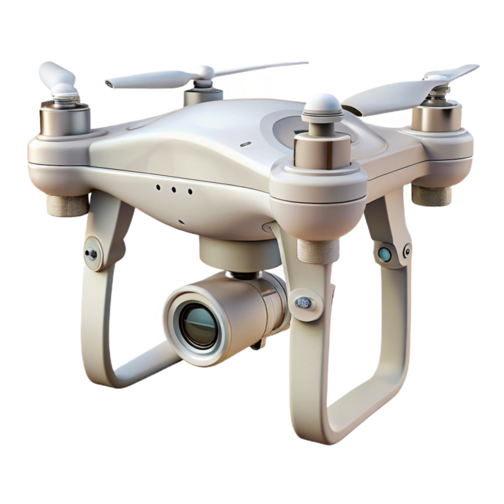 wonderful traditional White Drone with Camera Cutout detailed png