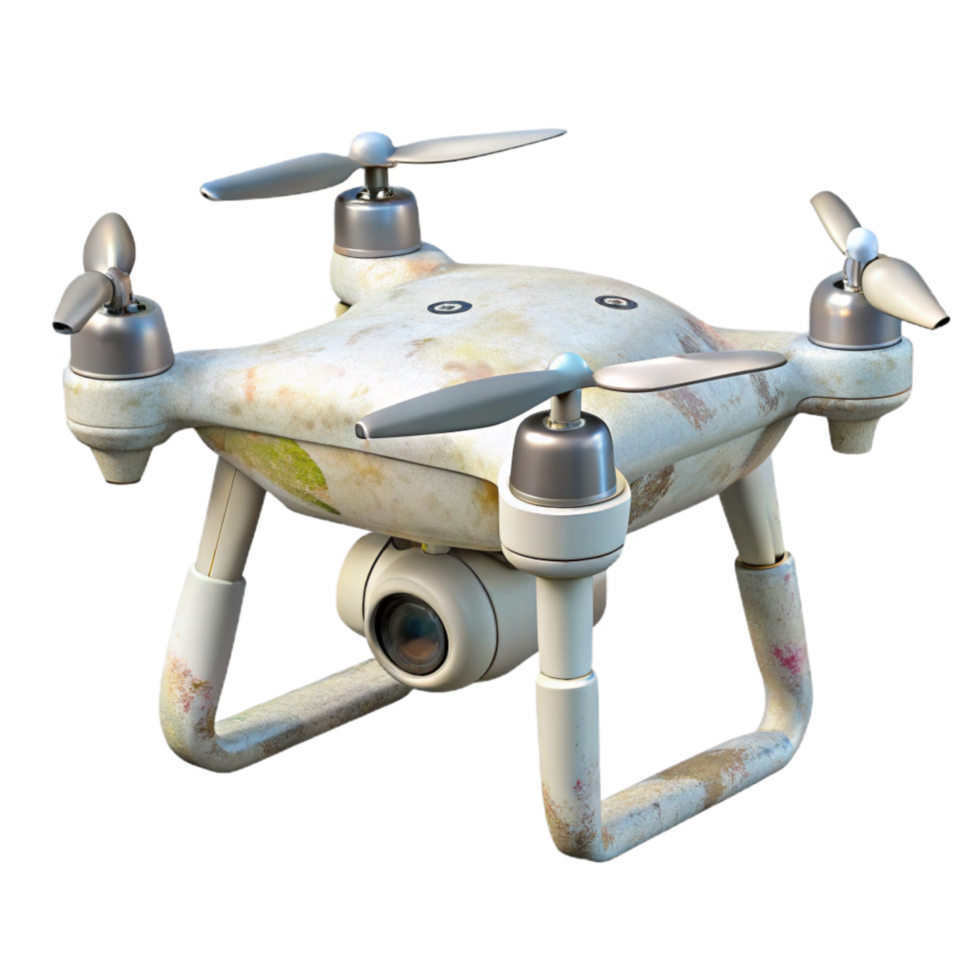 magnificent minimalist White Drone with Extended Landing Gear Cutout original png