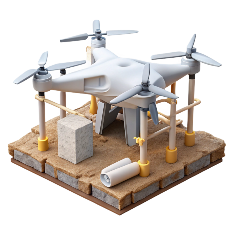 magnificent traditional White Drone Surveying Construction Site Cutout genuine png
