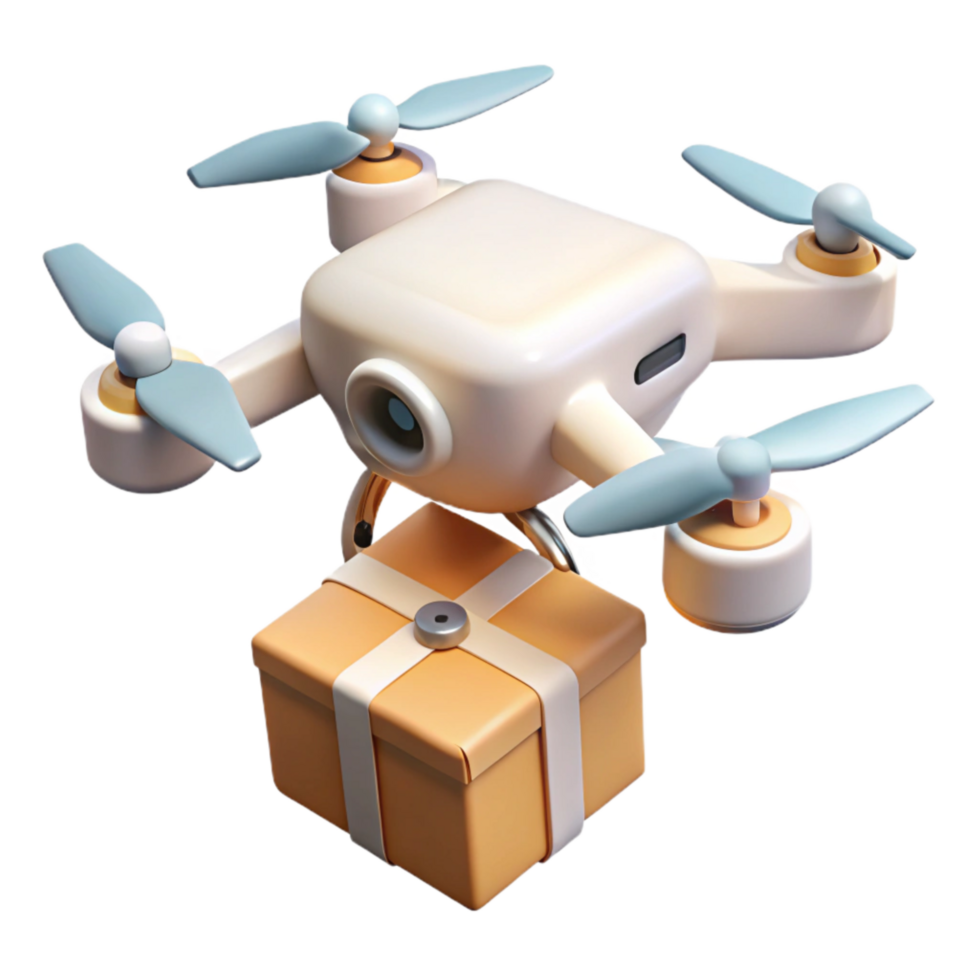 stunning contemporary White Drone with Package Cutout high quality png