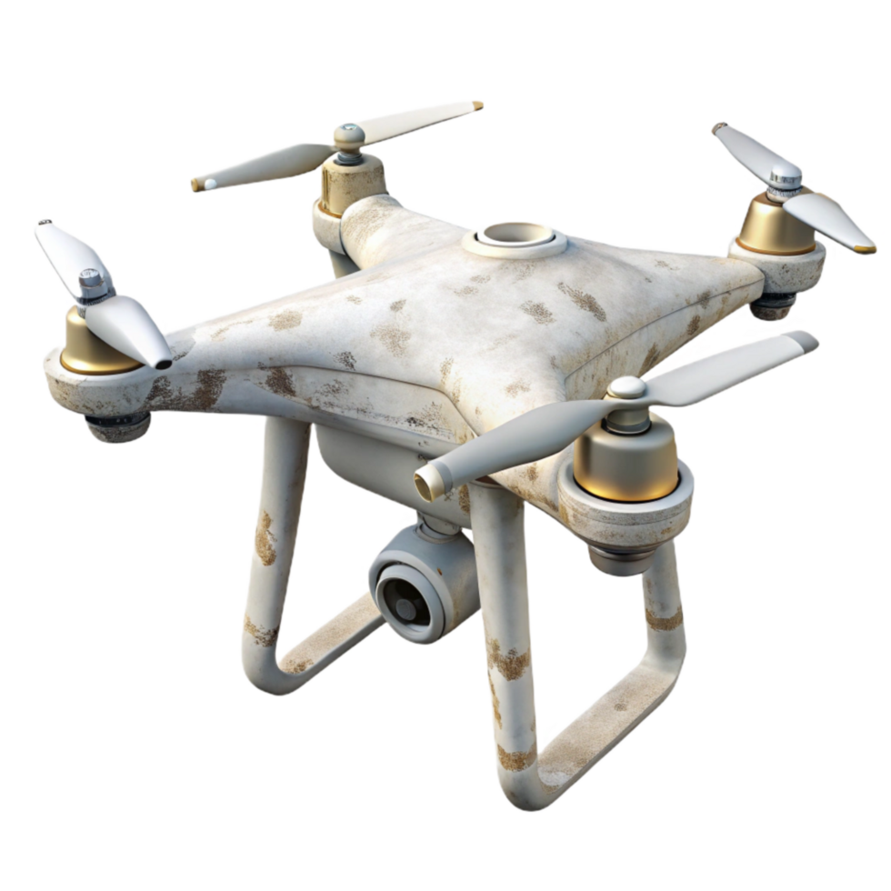 stunning rustic White Drone with Extended Landing Gear Cutout exclusive png