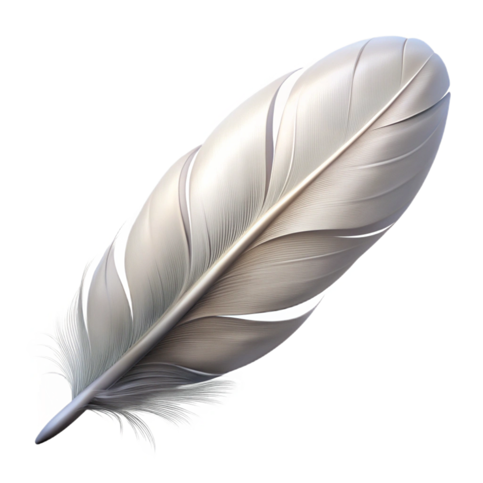 vibrant creative White Feather Floating in Air Transparent Background Cutout original png