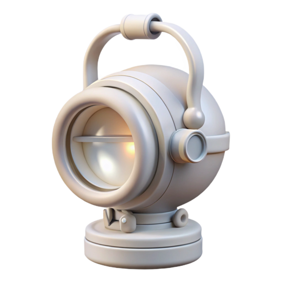 elegant vintage White Headlamp Front View Isolated genuine png