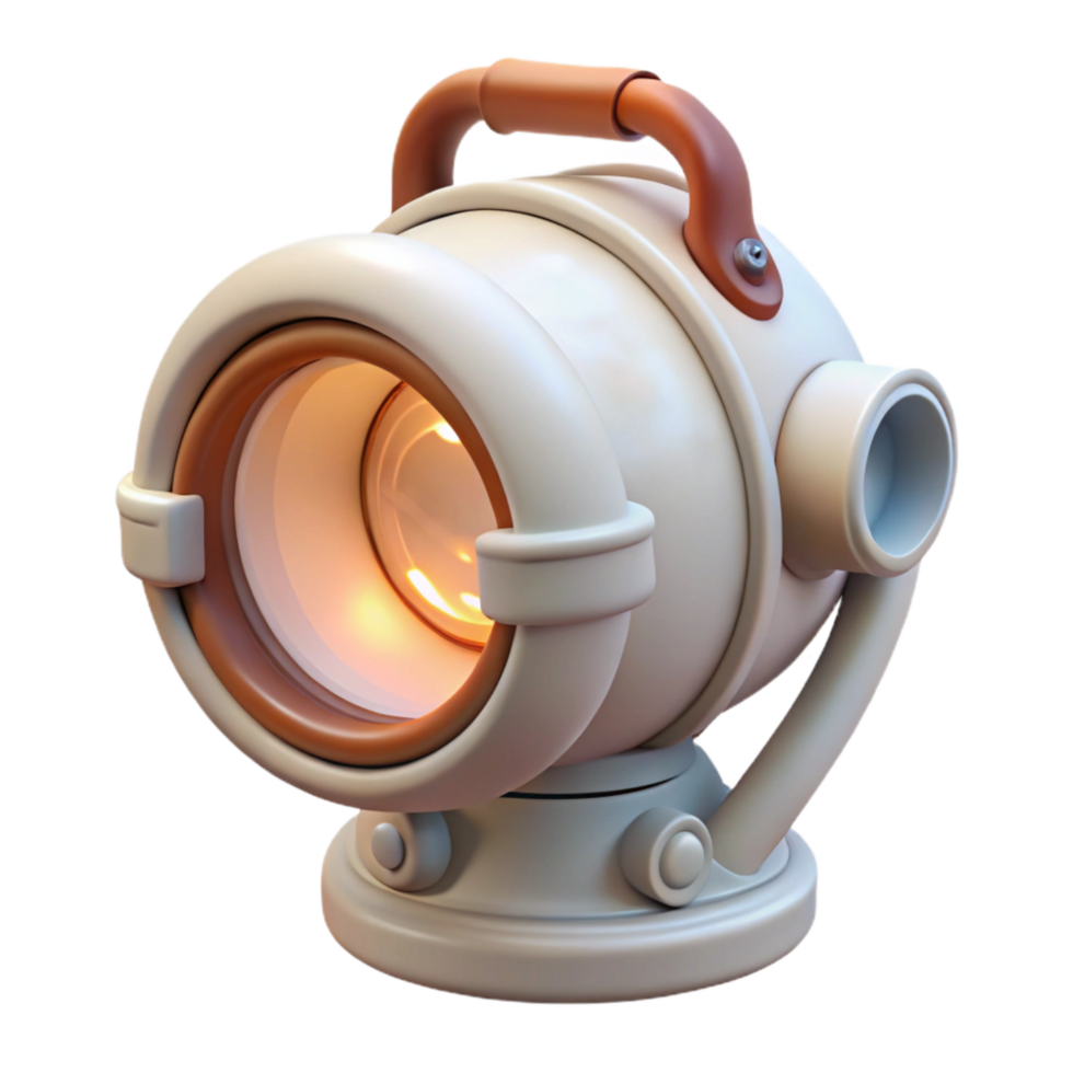 dramatic minimalist White Headlamp Front View Isolated png