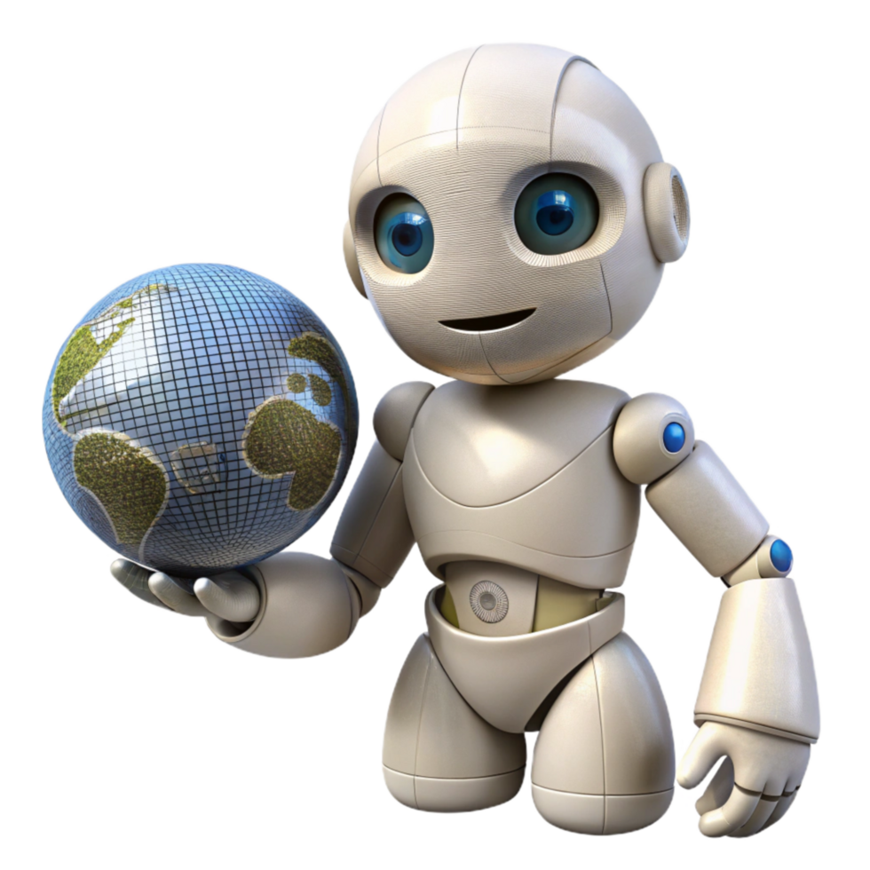 elegant creative White Industrial Robot Holding Cylinder Isolated authentic png