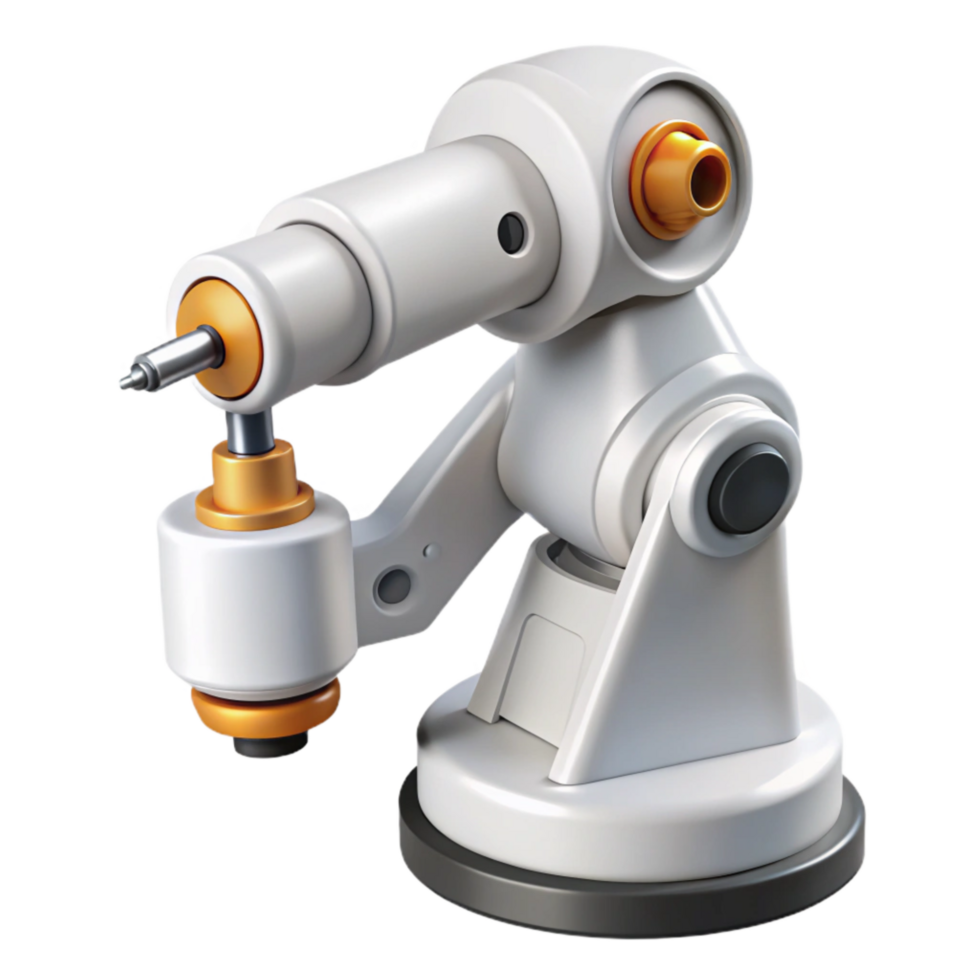 stunning abstract White Industrial Robot with Touchscreen Cutout premium png