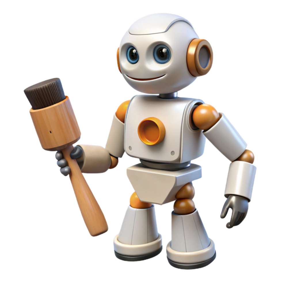 vibrant classic White Industrial Robot with Touchscreen Cutout professional png