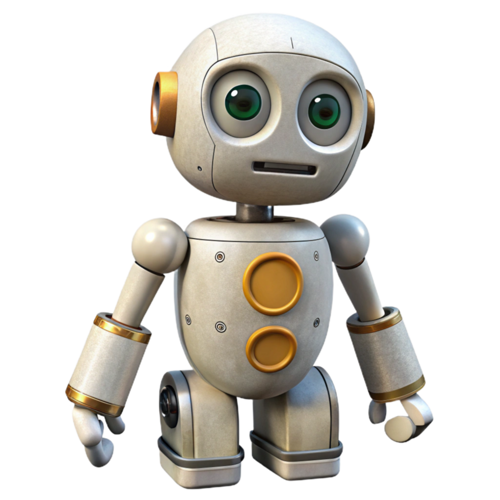 extraordinary minimalist White Industrial Robot with Touchscreen Cutout genuine png