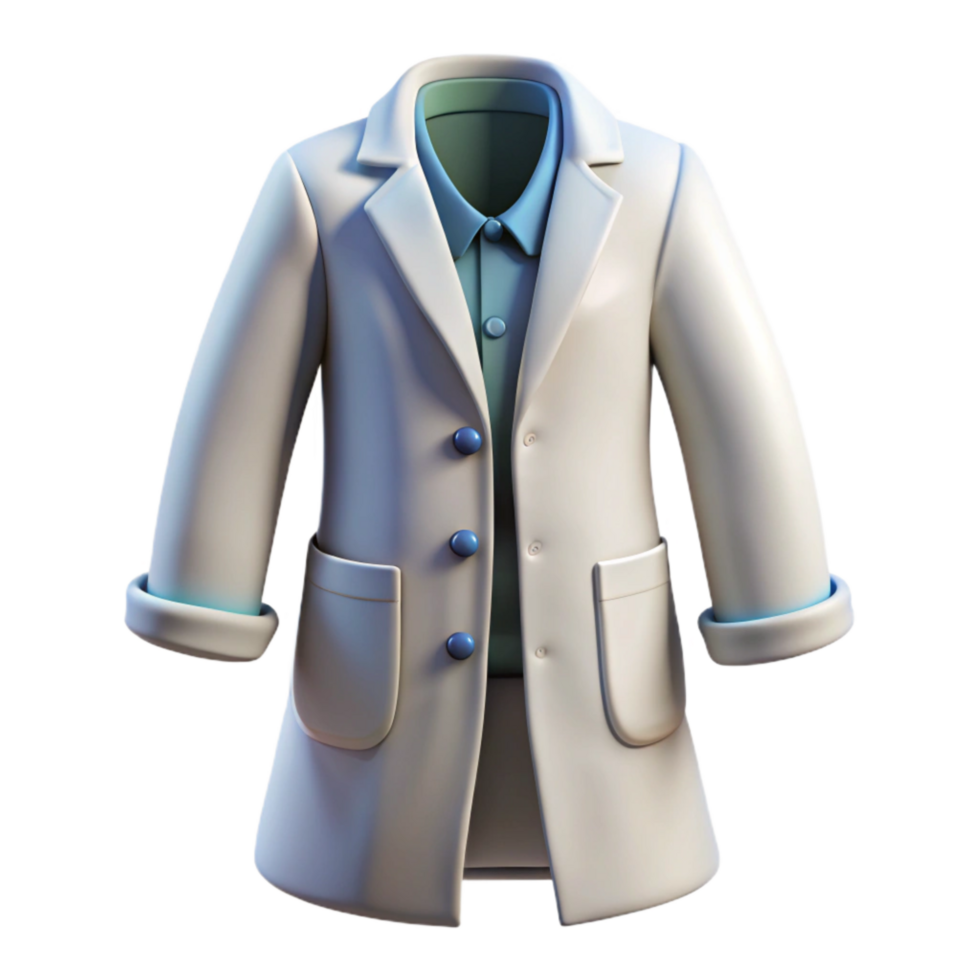 dramatic creative White Lab Coat Front View Isolated Element authentic png