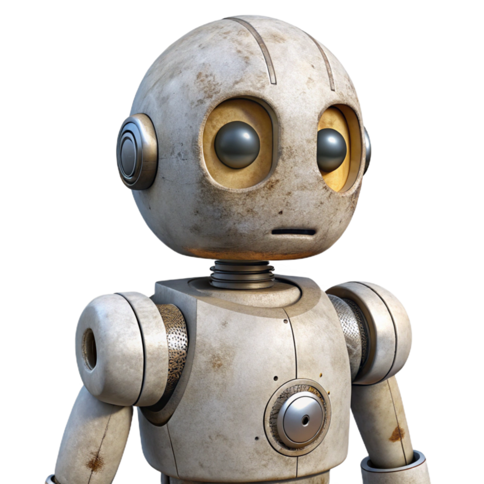 wonderful classic White Industrial Robot with Touchscreen Cutout high quality png