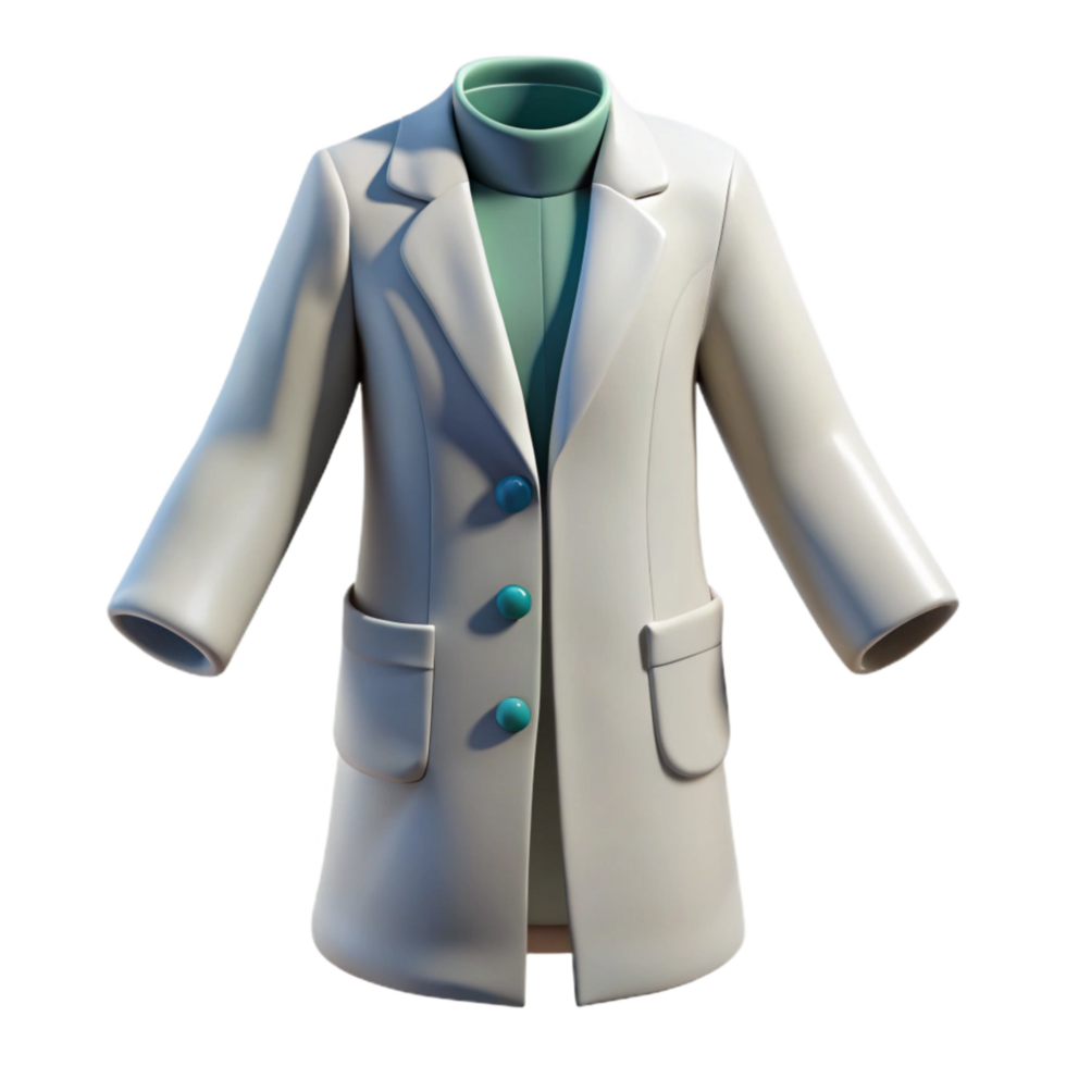 extraordinary abstract White Lab Coat Front View Isolated Element professional png
