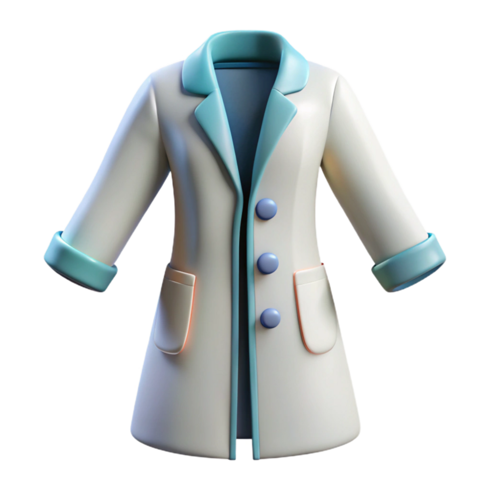 serene creative White Lab Coat Front View Isolated Element high resolution png