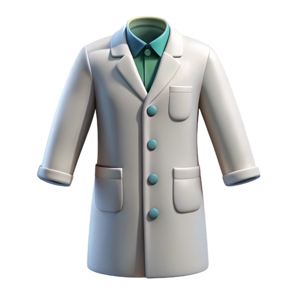 vibrant rustic White Lab Coat Front View Isolated Element detailed png