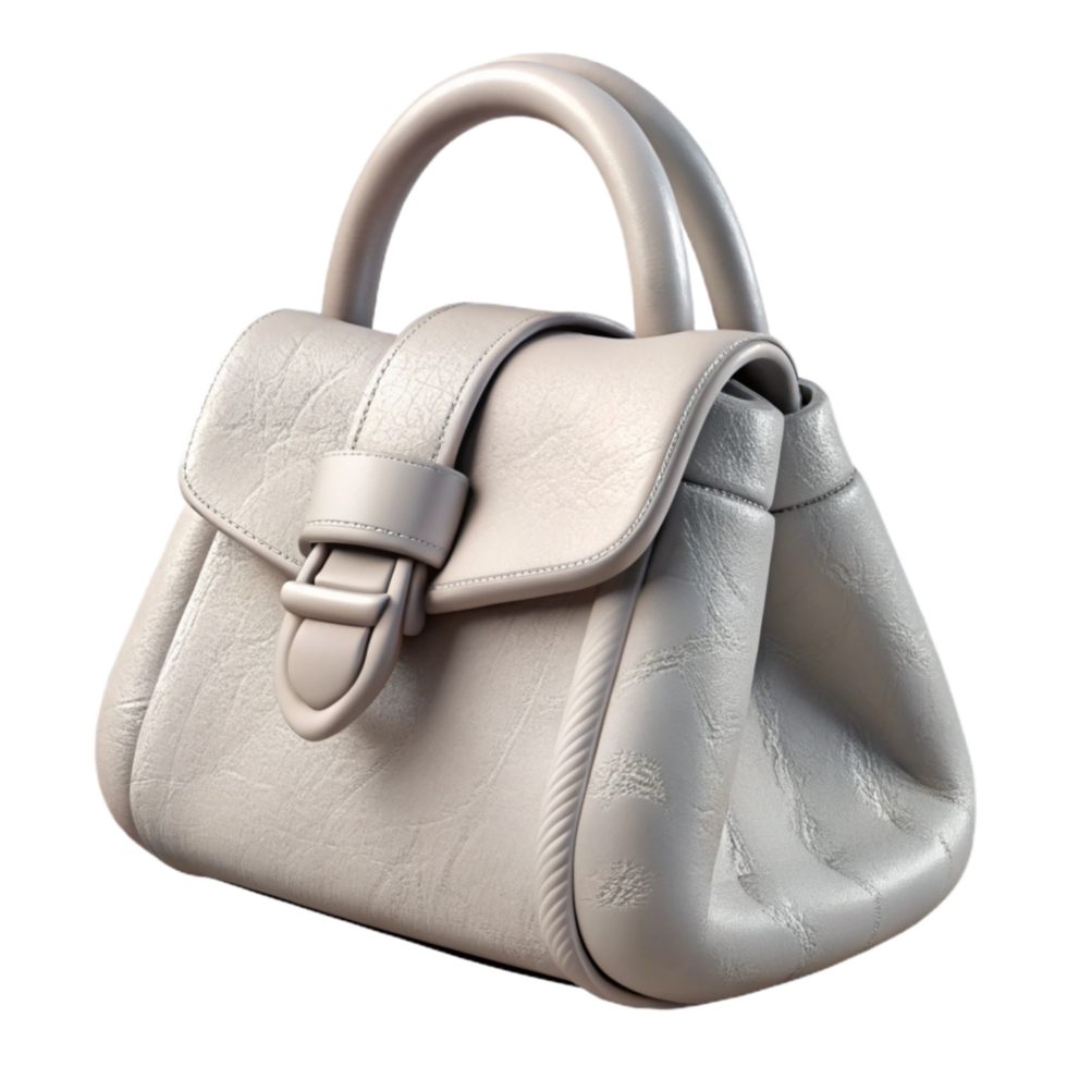 serene creative White Leather Handbag Studio Shot Cutout high resolution png