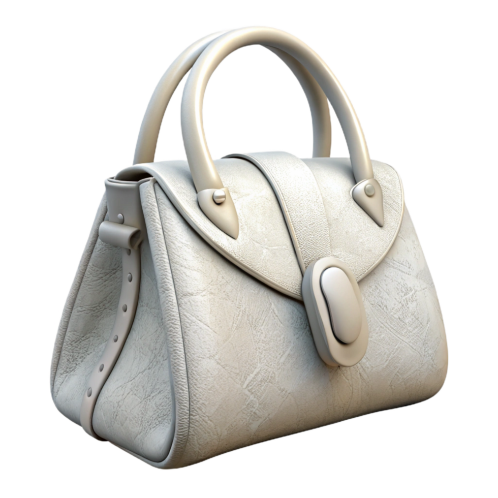 wonderful minimalist White Leather Handbag Studio Shot Cutout premium png