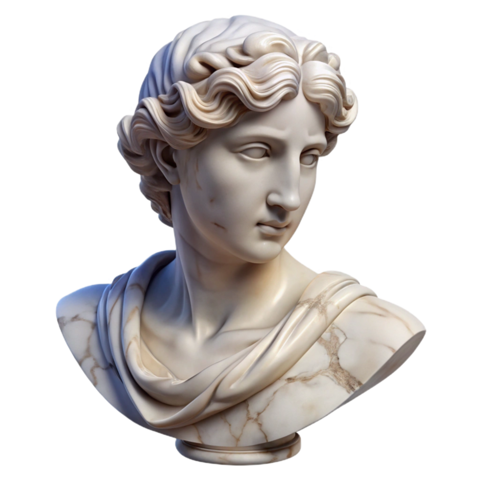 dramatic abstract White Marble Statue Detail Cutout high resolution png