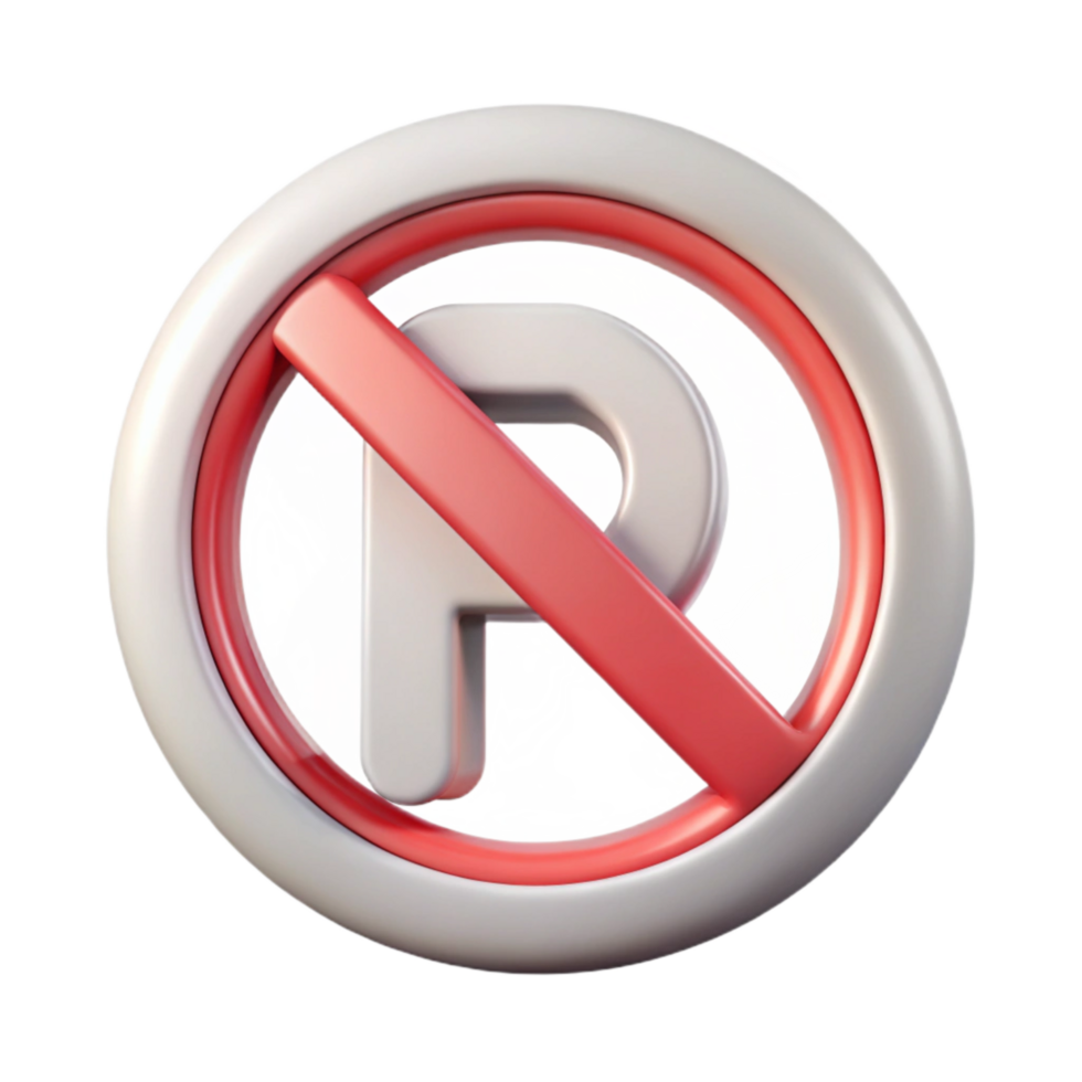 wonderful abstract White No Parking Sign Transparent Background Cutout genuine png