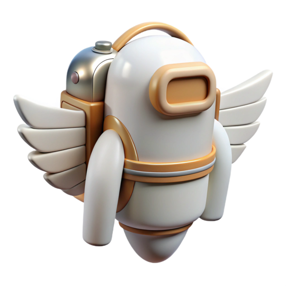 vibrant creative White Personal Jetpack with Wings Cutout high quality png