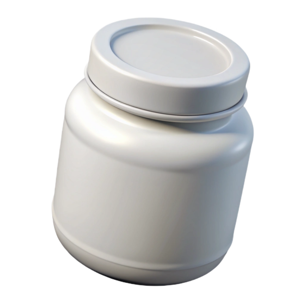vibrant rustic White Plastic Jar with Screw Cap Isolated exclusive png